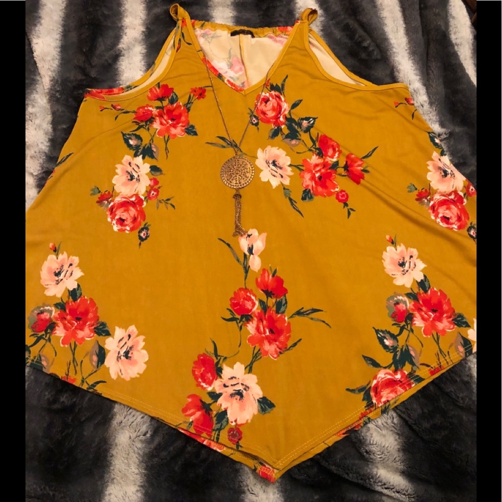 First Love tank with necklace attached